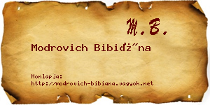 Modrovich Bibiána névjegykártya